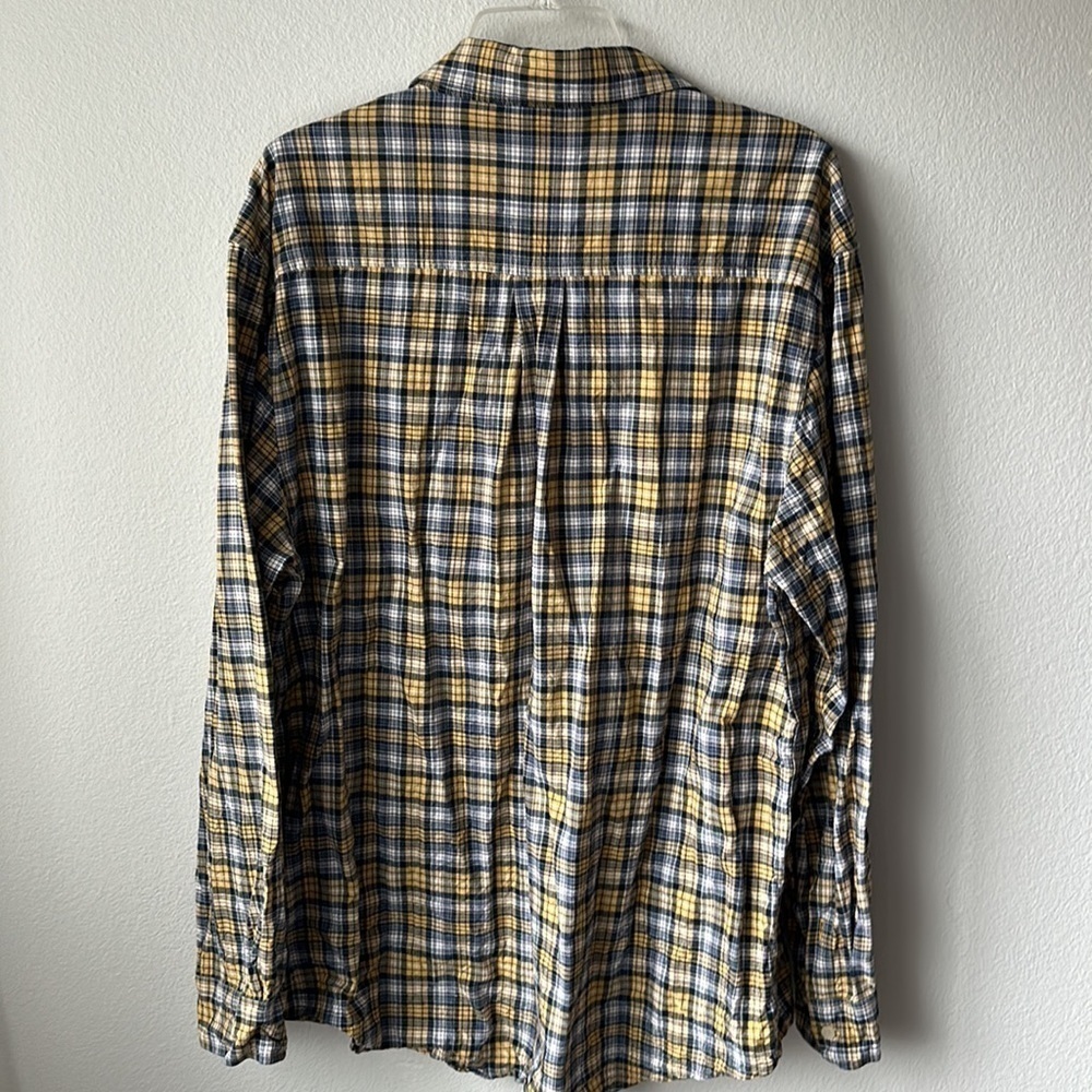 Timberland shirt, Golden and blue plaid size XL button up - Picture 7 of 9